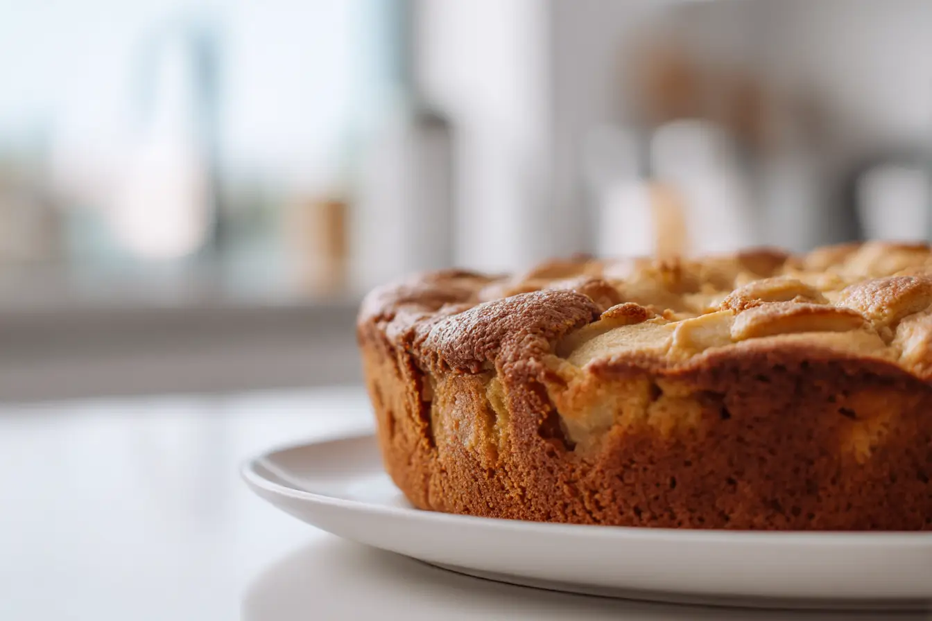 Leckerer Apfelkuchen, perfekt zubereitet im Airfryer für eine knusprige Kruste.