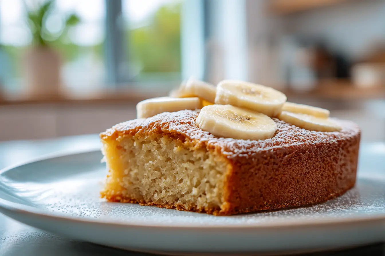 Saftiger Bananenkuchen, perfekt zubereitet in der Heißluftfritteuse mit herrlichem Duft.