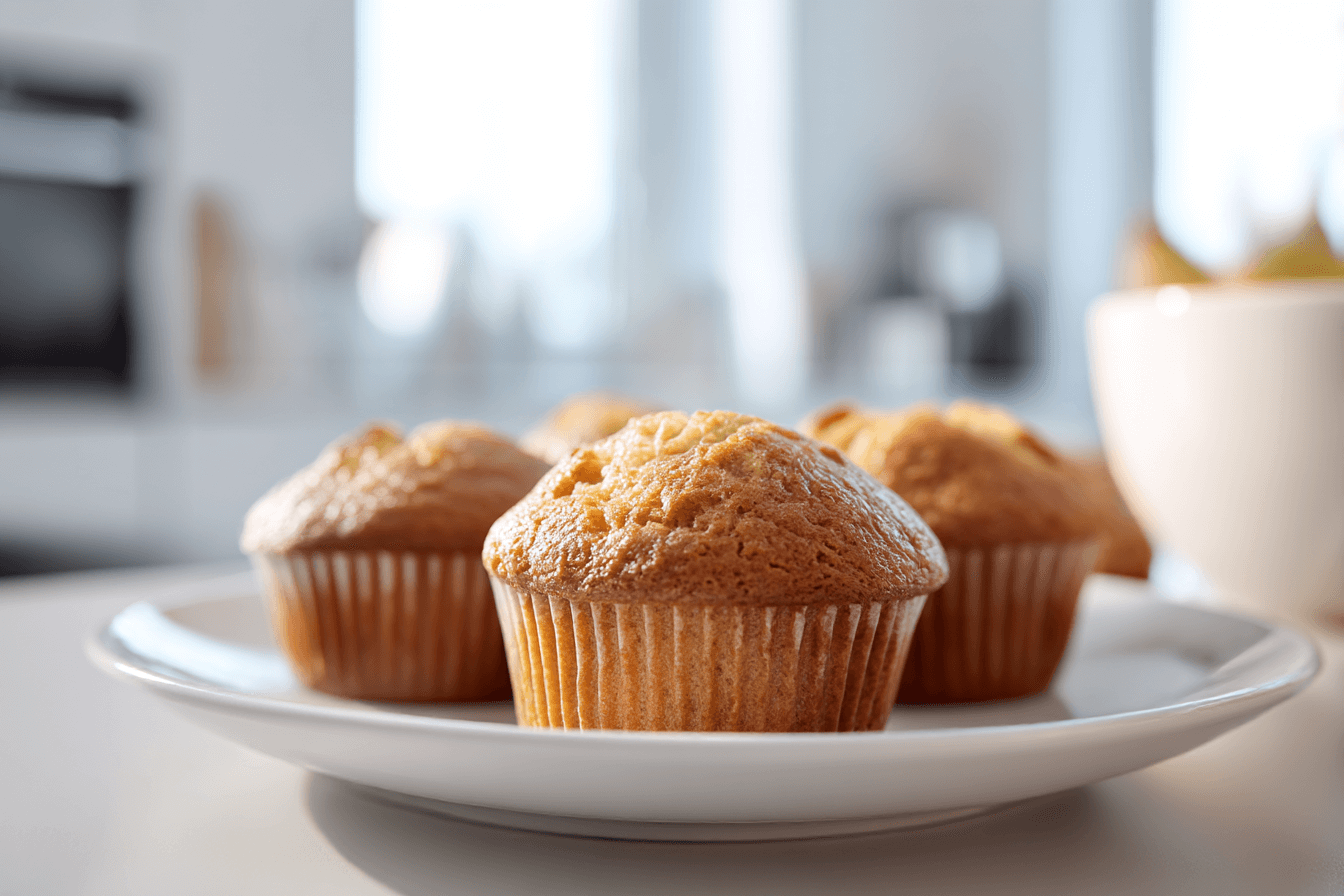 Leckere Bananenmuffins, zubereitet im Airfryer, perfekt für den kleinen Hunger.