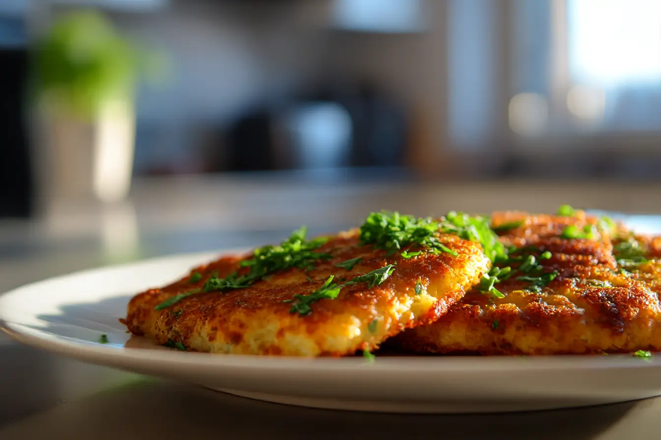 Knuspriges Blumenkohl Schnitzel im Airfryer für eine gesunde Mahlzeit.