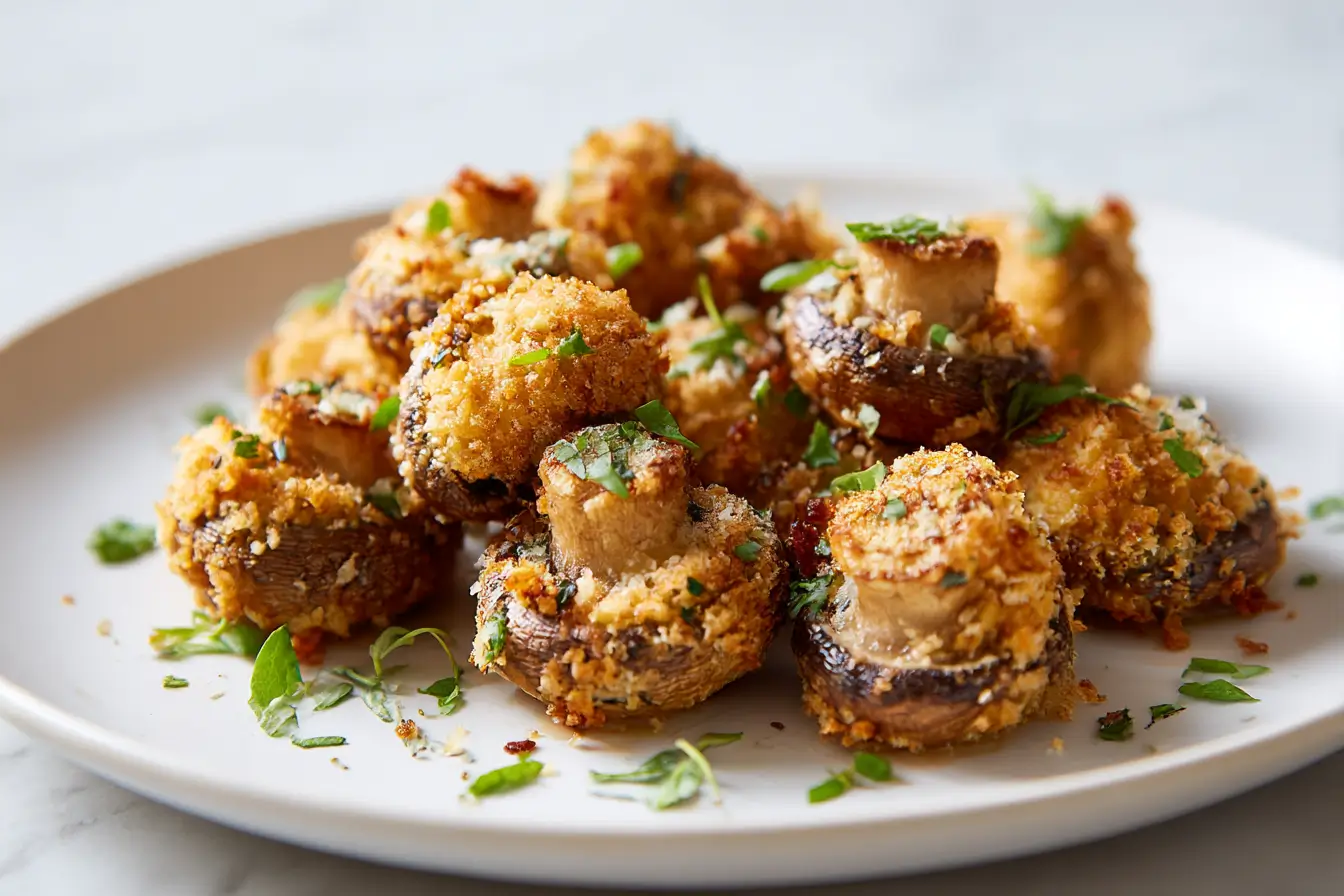 Leckere Champignons aus der Heißluftfritteuse für ein gesundes und schmackhaftes Gericht.