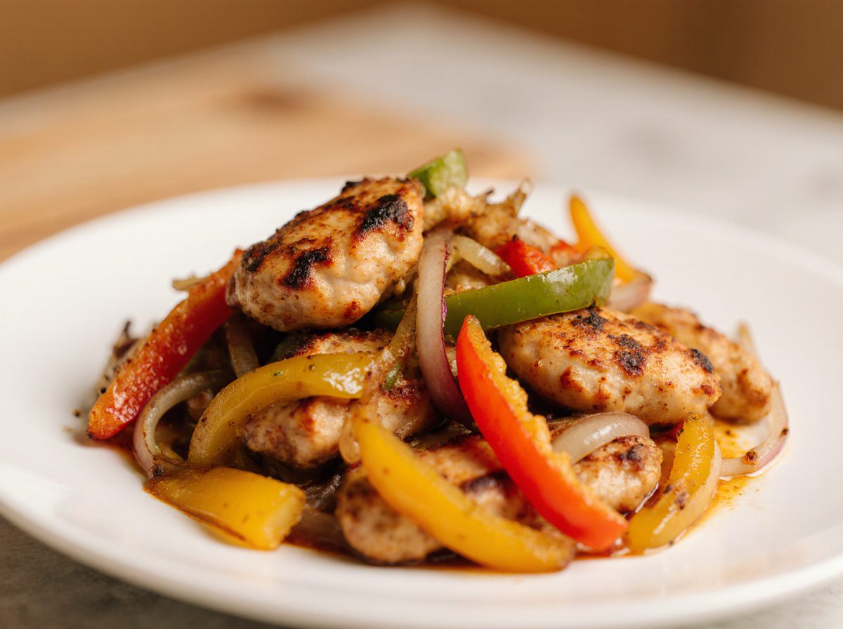 Leckere Chicken Fajita im Airfryer, schnell zubereitet und voll im Geschmack.