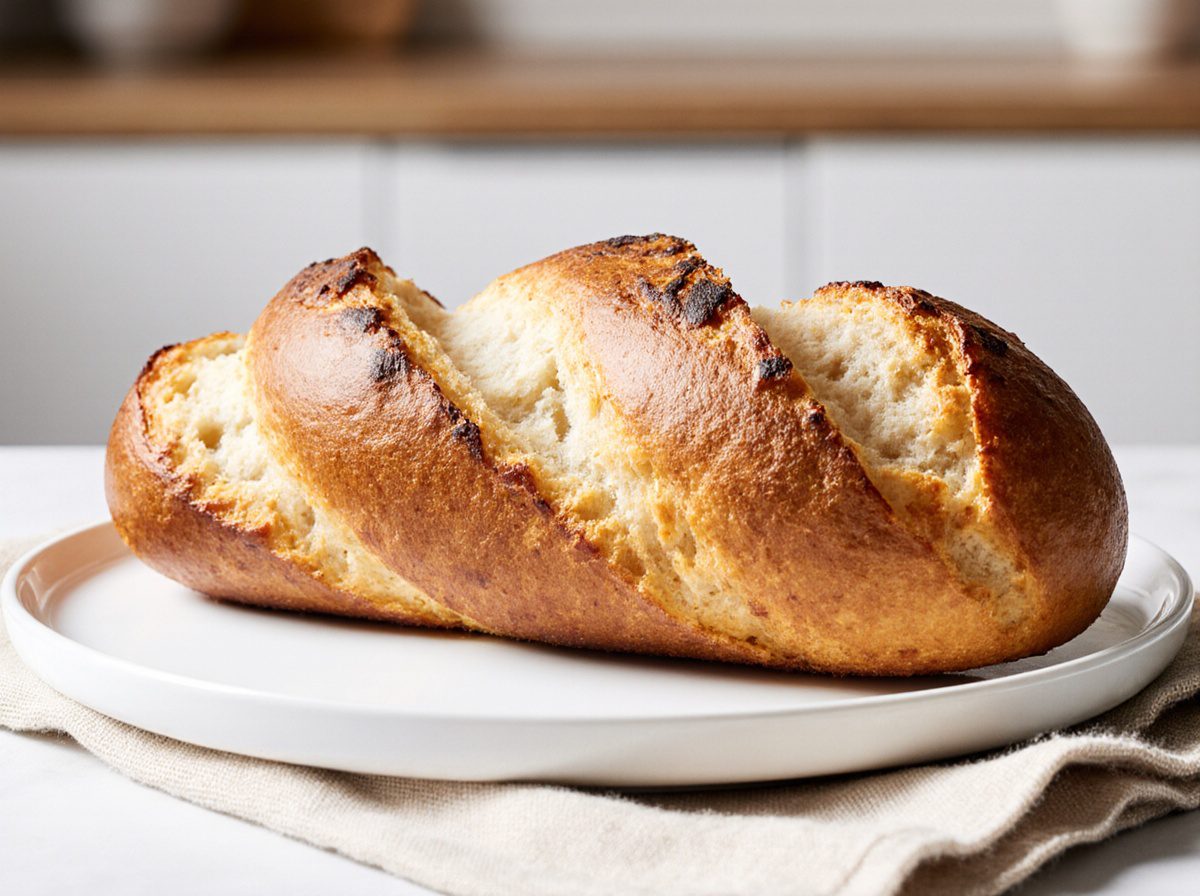 Leckeres Fächerbaguette aus der Heißluftfritteuse, goldbraun und knusprig.
