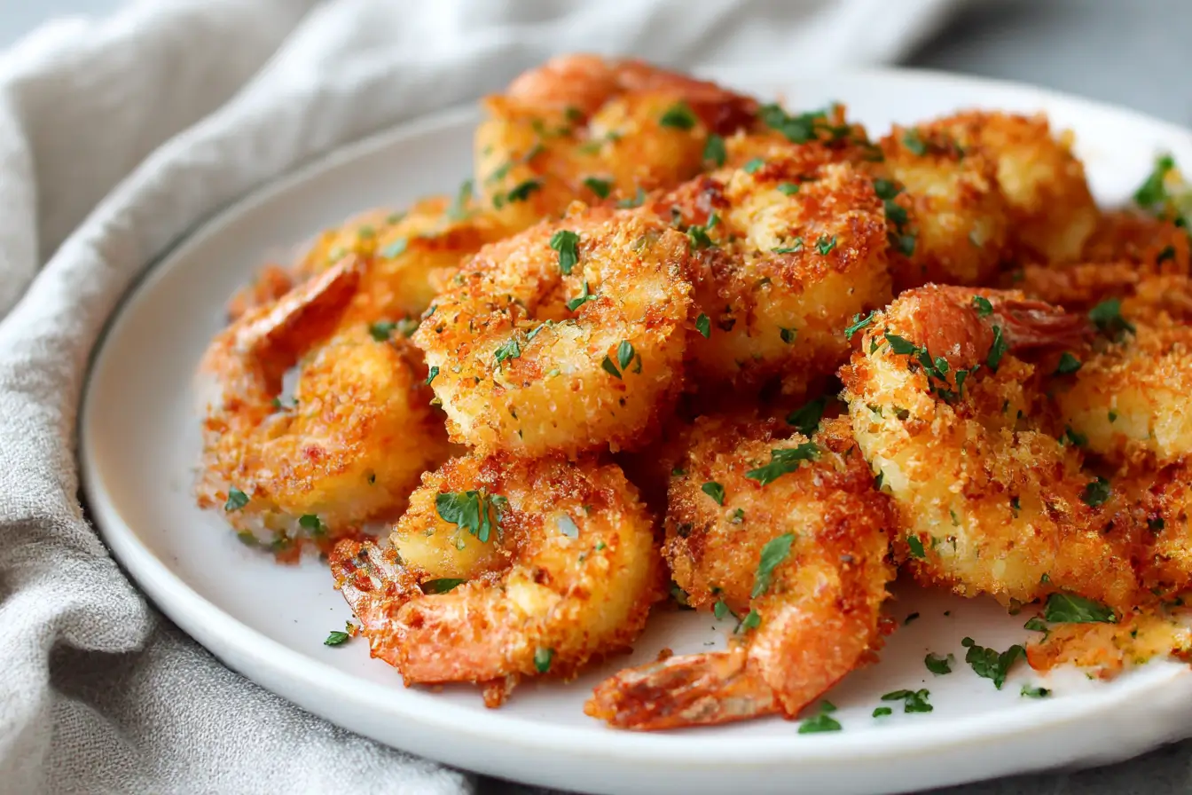 Saftige Garnelen aus der Heißluftfritteuse, perfekt gewürzt und knusprig.