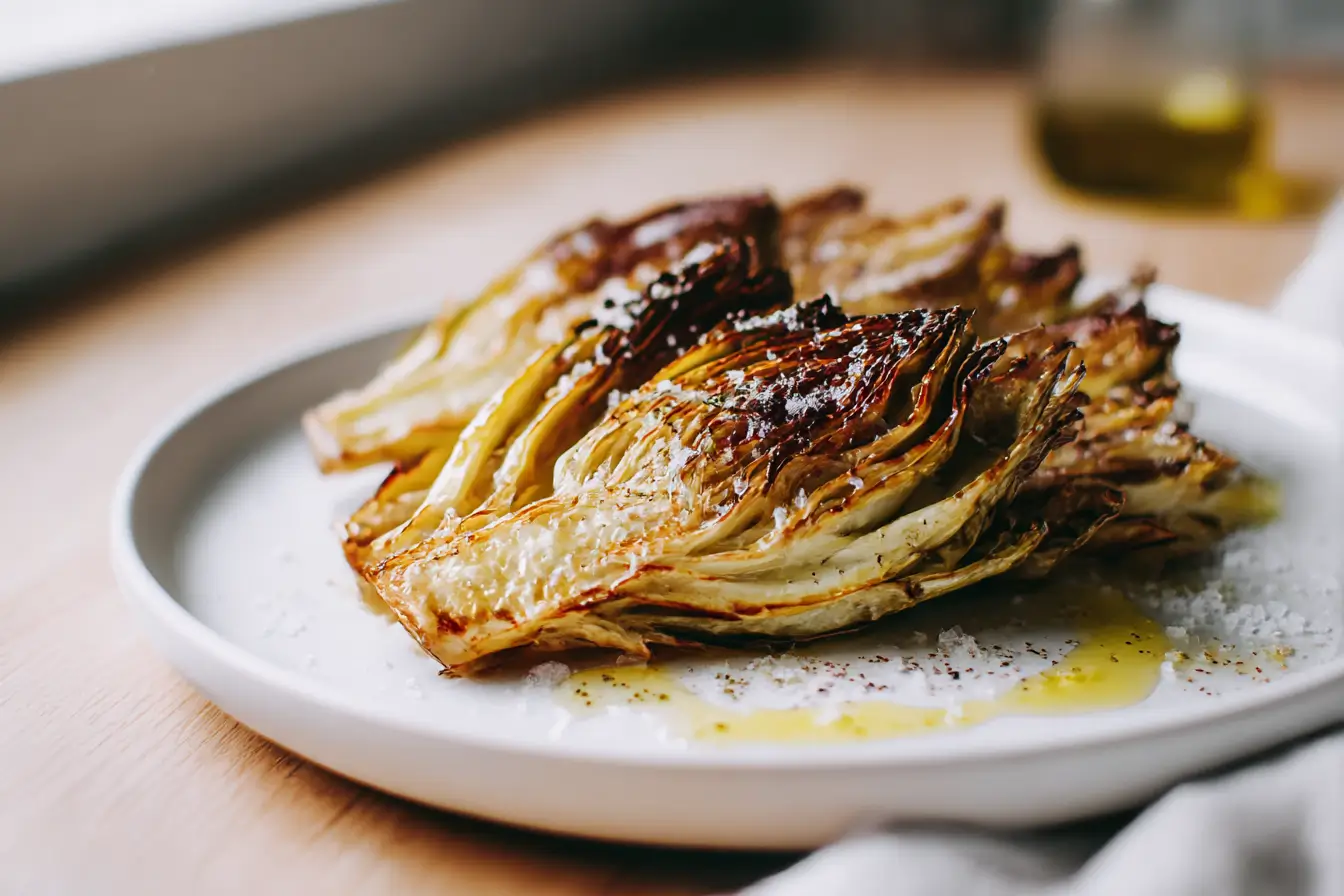 Lecker gerösteter Spitzkohl aus der Heißluftfritteuse, perfekt für eine gesunde Beilage.