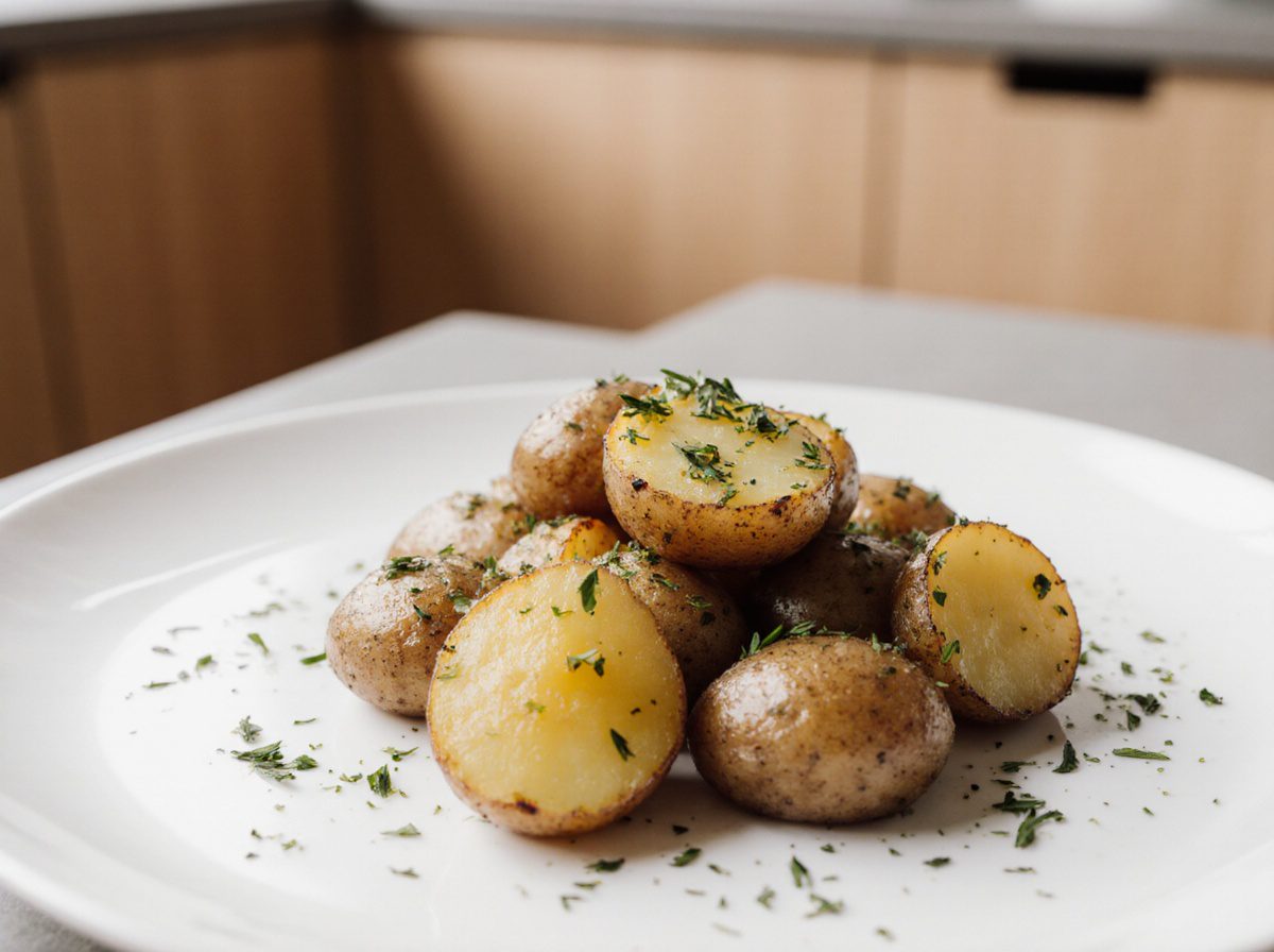 Knusprige Herzoginkartoffeln, perfekt zubereitet in der Heißluftfritteuse mit goldener Oberfläche.