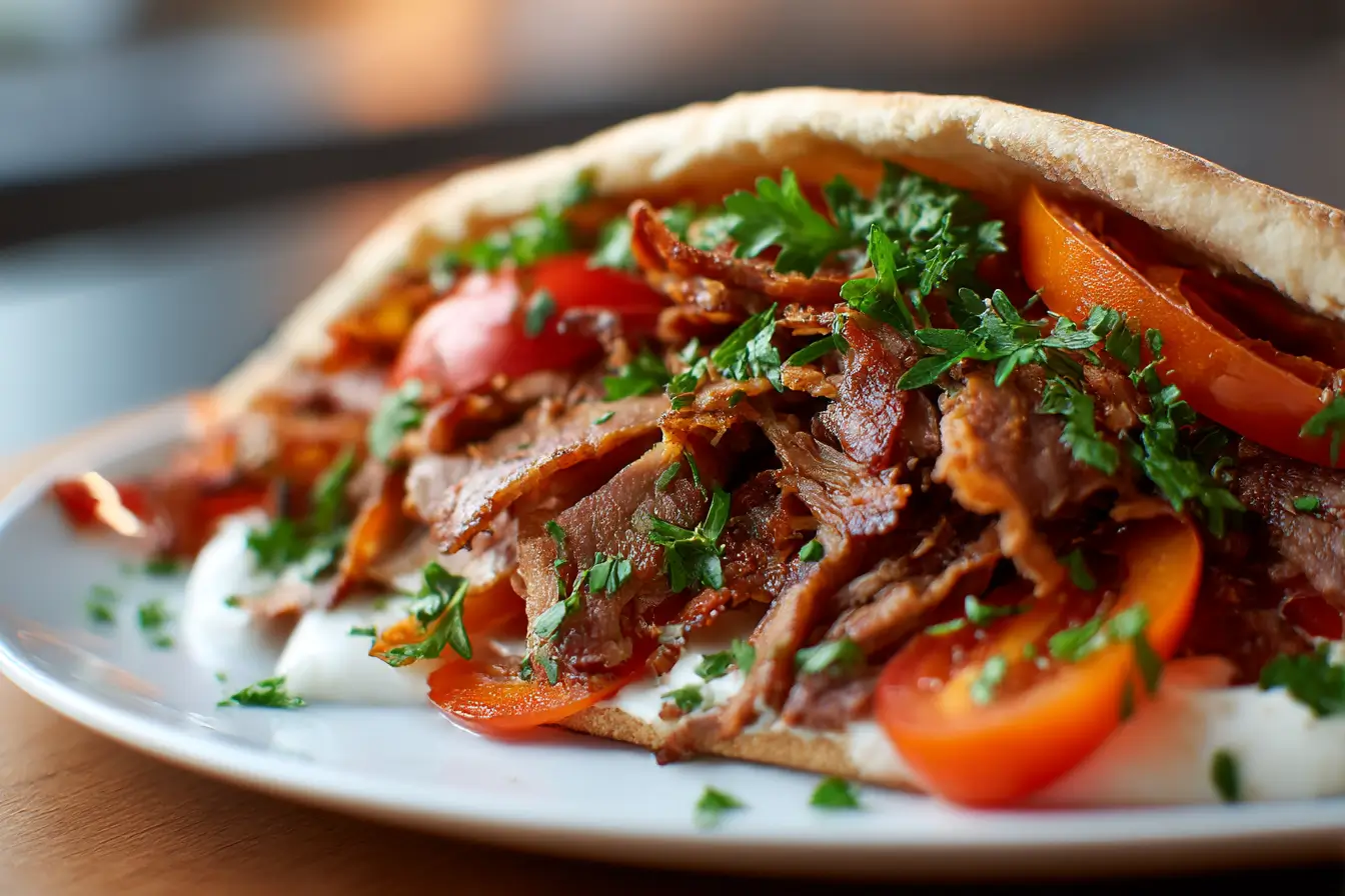 Leckere, knusprige Döner im Airfryer, liebevoll zubereitet mit frischen Zutaten.