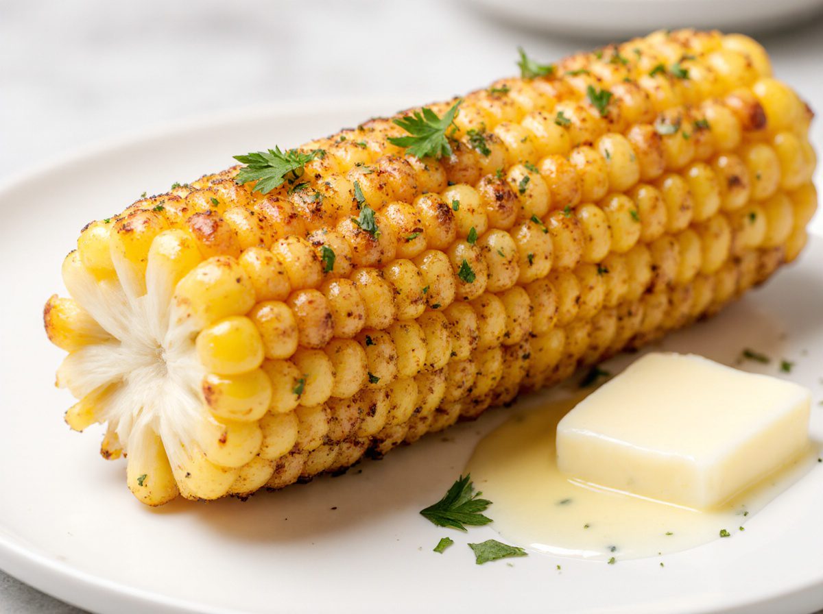 Leckere Maiskolben aus der Heißluftfritteuse, perfekt für den Sommer.