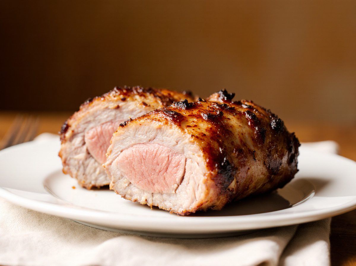 Saftiger Schweinekrustenbraten aus der Heißluftfritteuse mit perfekter Knusprigkeit.