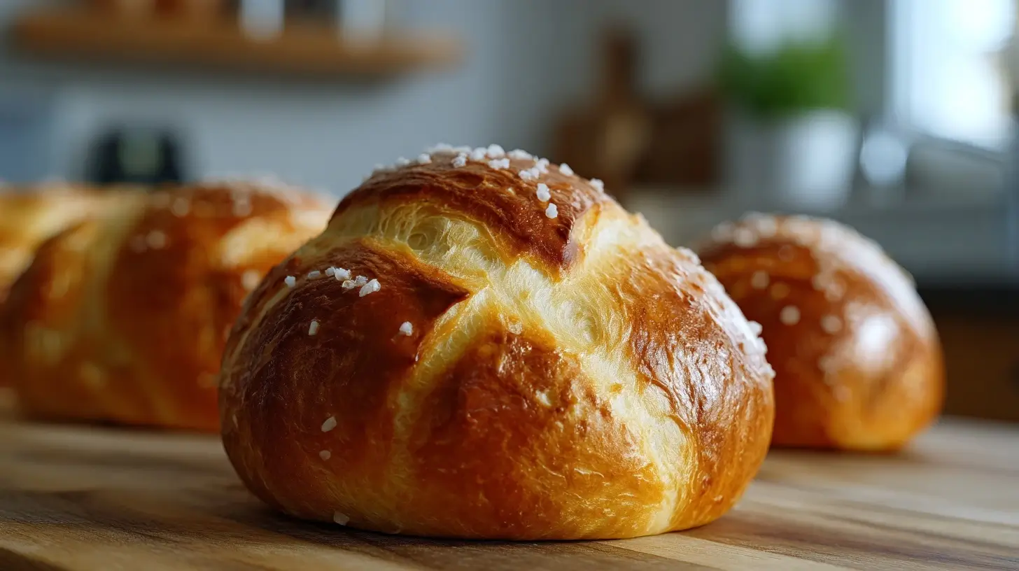 Knusprige Aufbackbrezeln, perfekt zubereitet im Airfryer für einen schnellen Snack.