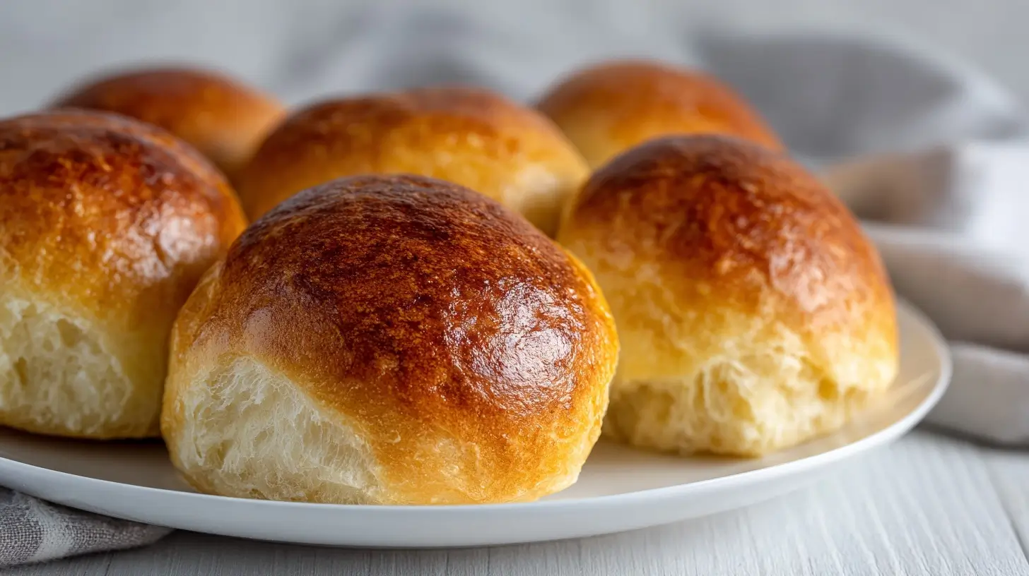 Frisch gebackene Aufbackbrötchen aus der Heißluftfritteuse, perfekt knusprig und lecker.