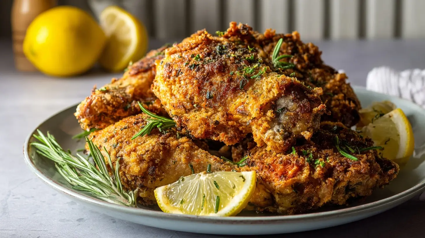 Saftig gebratenes Backhendl aus der Heißluftfritteuse, perfekt knusprig und appetitlich.
