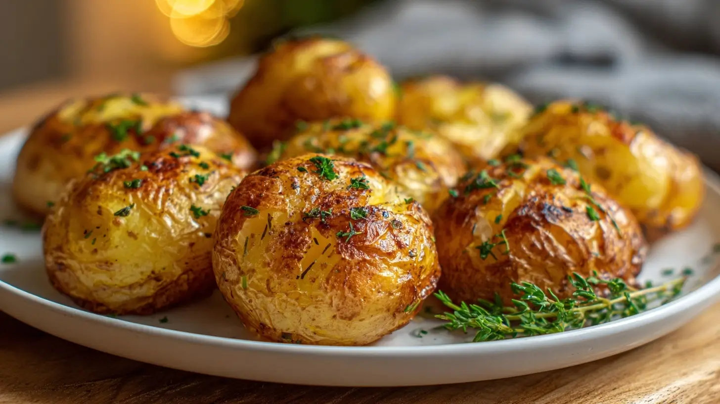 Knusprige Backkartoffeln aus der Heißluftfritteuse, perfekt gewürzt für einen leckeren Genuss.