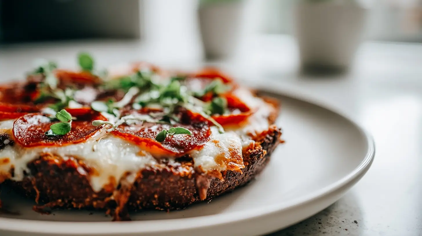 Leckere Brezel Pizza aus der Heißluftfritteuse, perfekt für einen schnellen Snack.