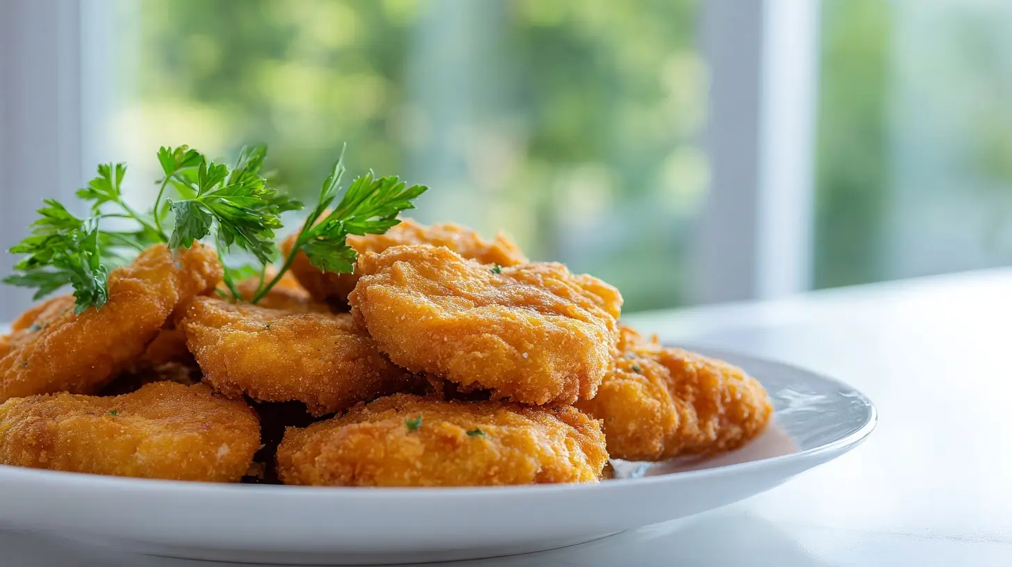 Köstliche Chicken Nuggets in der Heißluftfritteuse, knusprig und saftig.