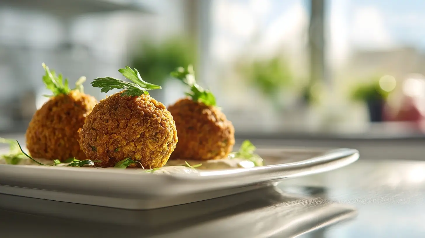 Leckere Falafel, perfekt zubereitet in der Heißluftfritteuse, knusprig und gesund.