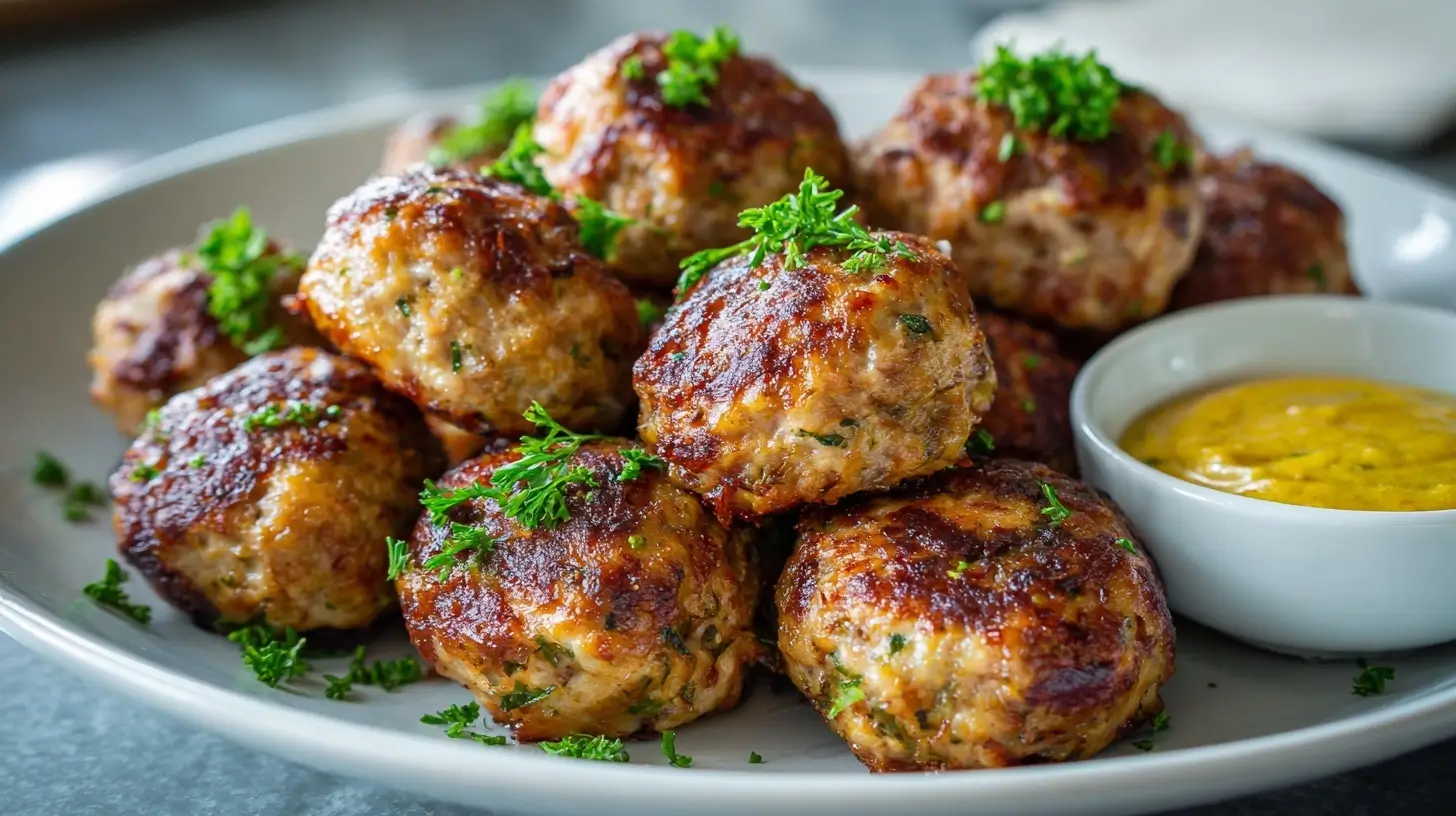 Saftige Frikadellen aus der Heißluftfritteuse mit knuspriger Oberfläche und leckerem Geschmack.
