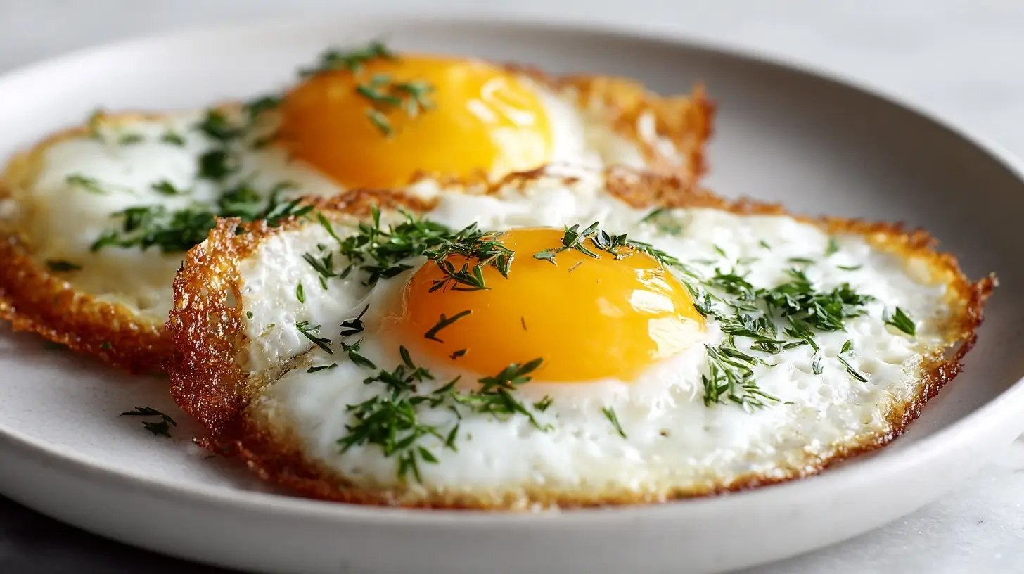 Leckere frittierte Eier in der Heißluftfritteuse, perfekt goldbraun und knusprig.
