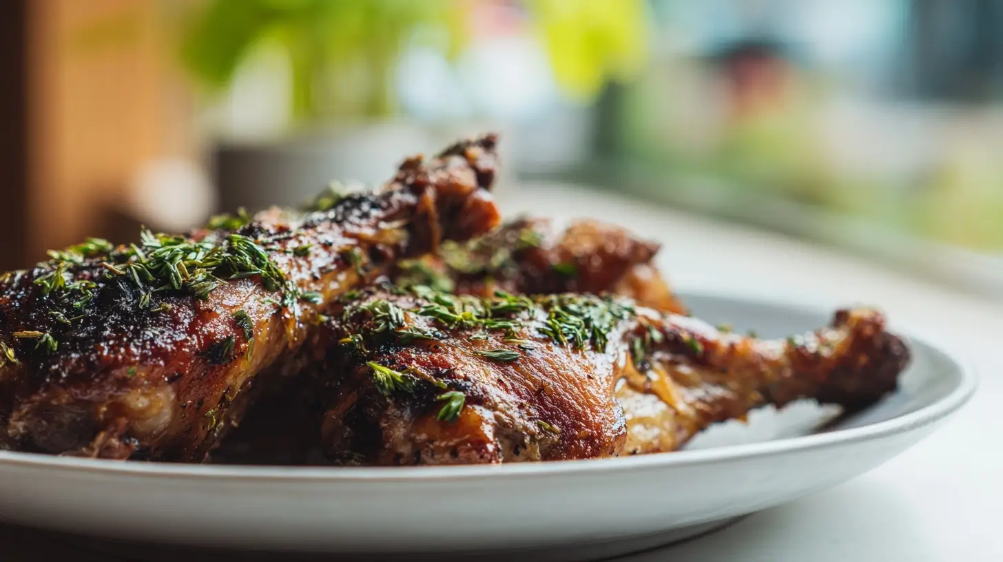 Leckere Gänsekeulen aus der Heißluftfritteuse, perfekt knusprig und saftig.