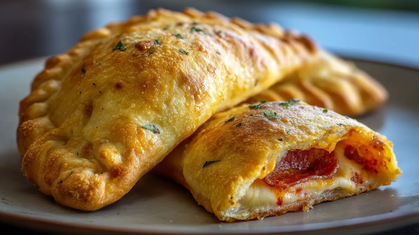 Leckere Mini-Calzones aus der Heißluftfritteuse, perfekt für Snacks oder Partys.