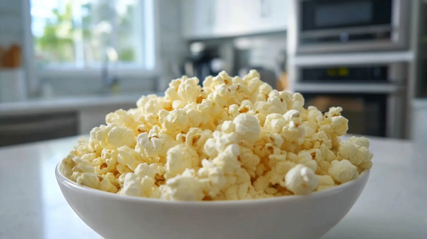 Leckeres Popcorn aus der Heißluftfritteuse mit perfekter Knusprigkeit.
