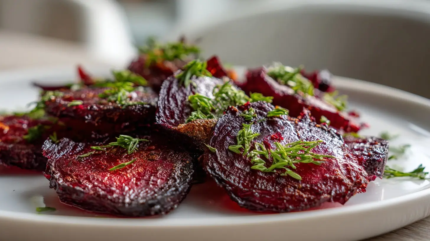 Leckere Rote Bete aus der Heißluftfritteuse mit intensiven Farben und geschmackvollem Aroma.