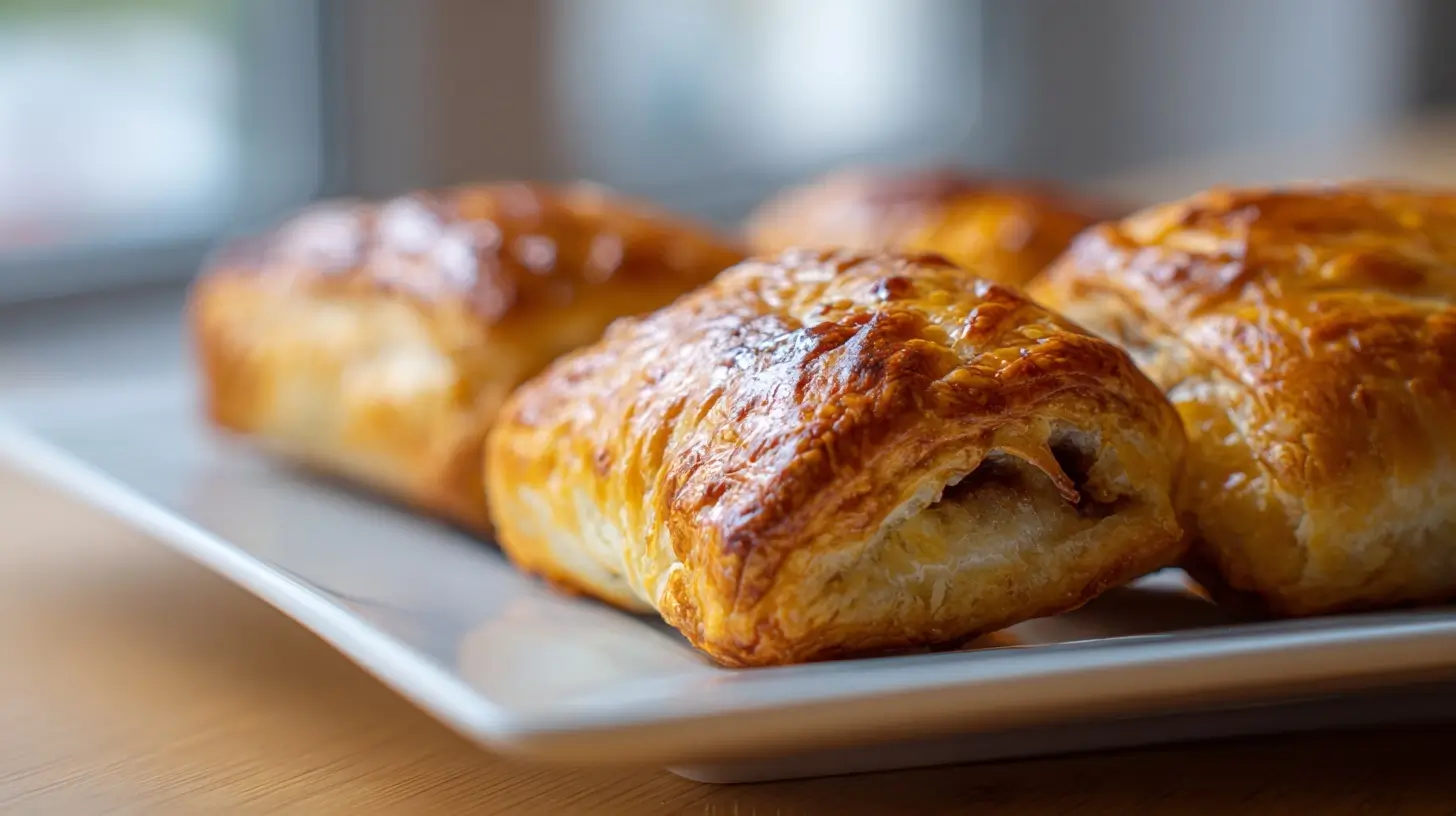 Leckere Würstchen im Schlafrock aus dem Airfryer, perfekt knusprig gebacken.