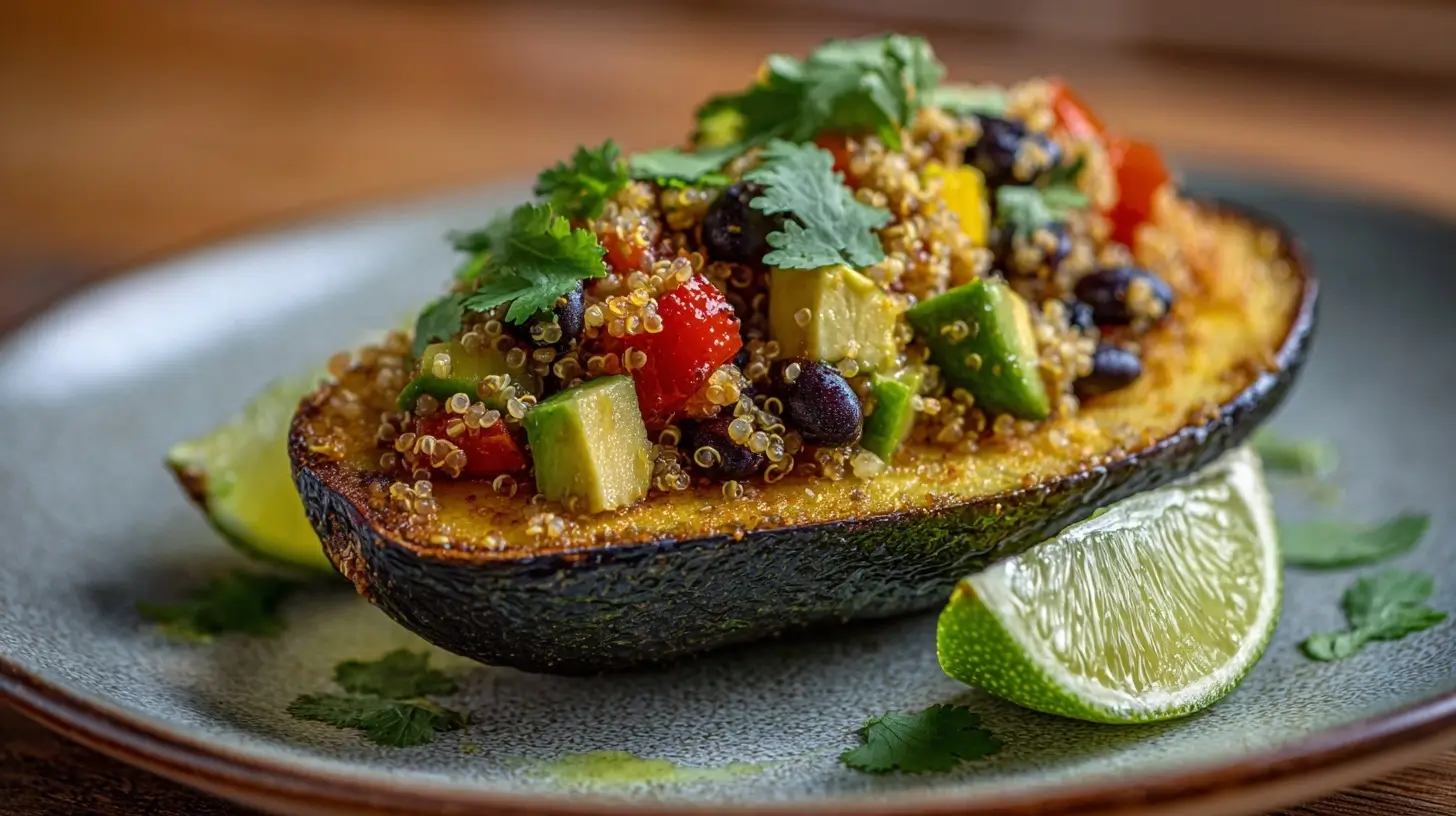 Gebackene Avocado im Airfryer für einen gesunden Snack voller Geschmack.