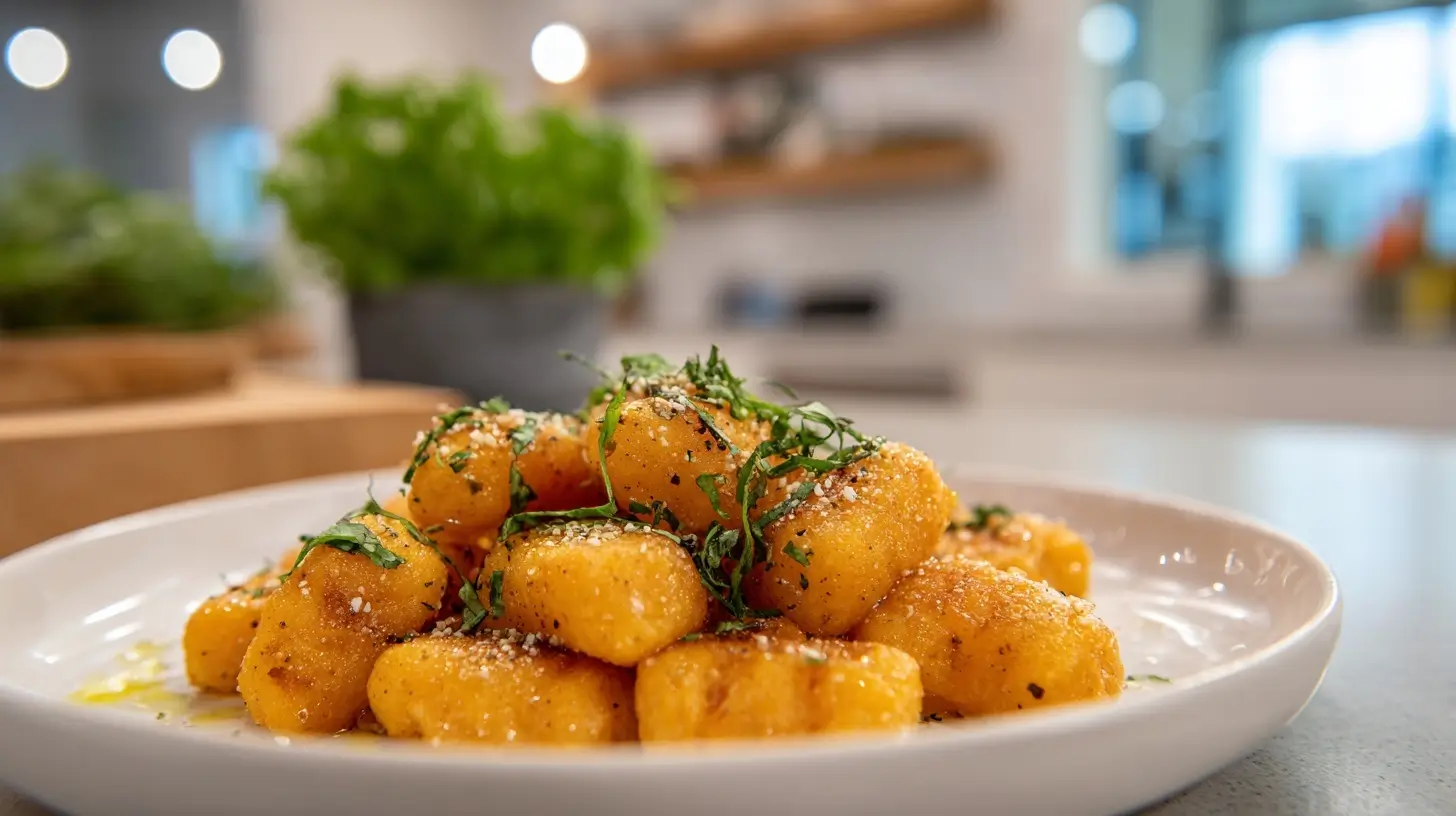 Leckere Airfryer Süßkartoffel Gnocchi, perfekt knusprig und voller Geschmack.
