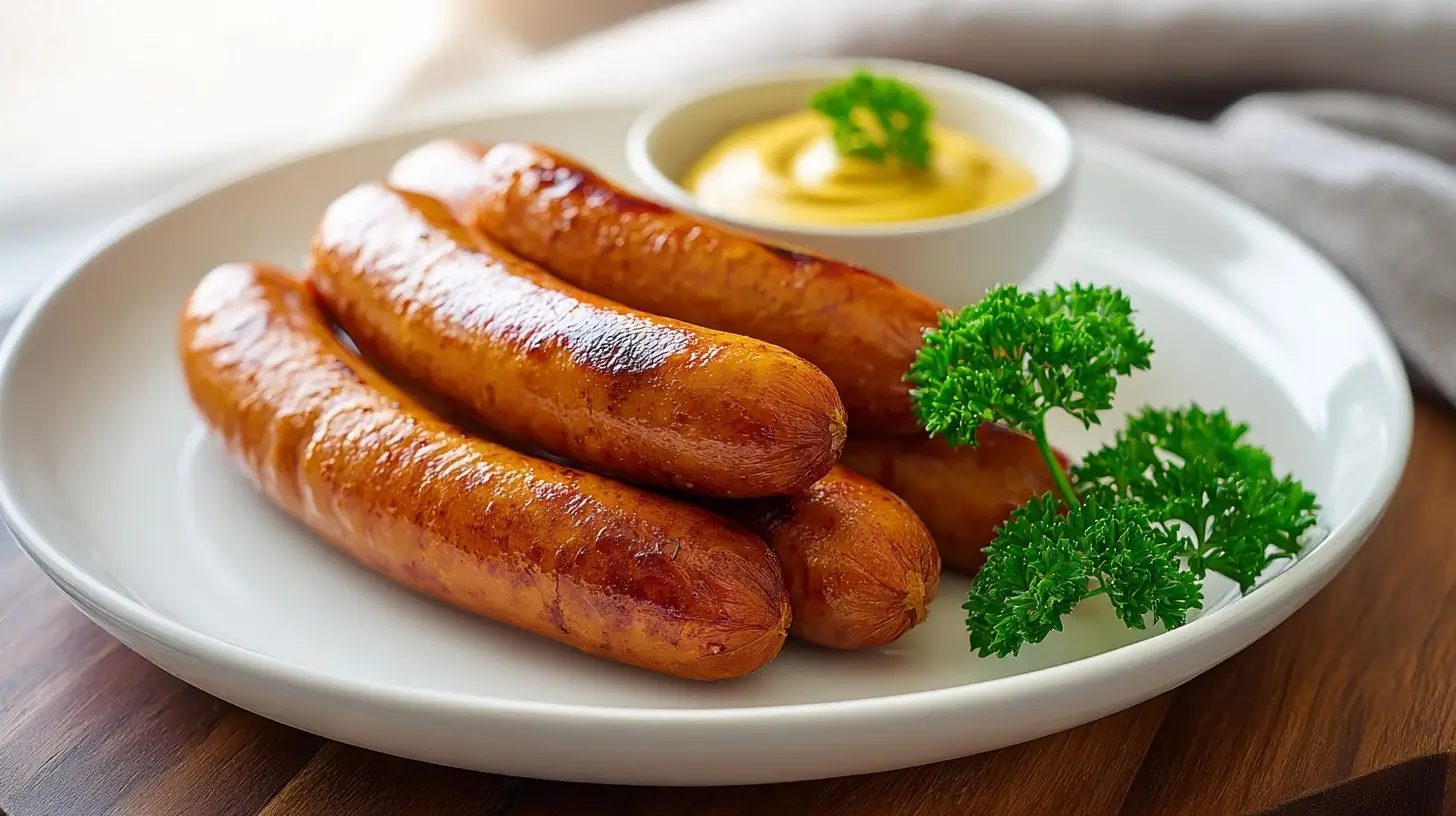 Leckere Bockwurst zubereitet im Airfryer für ein köstliches und knackiges Ergebnis.