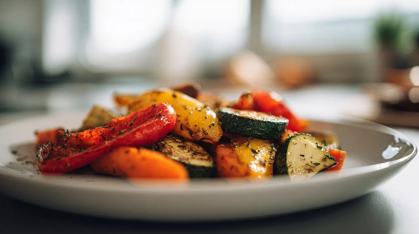 Leckeres Gemüse aus der Heißluftfritteuse, perfekt knusprig und gesund zubereitet.