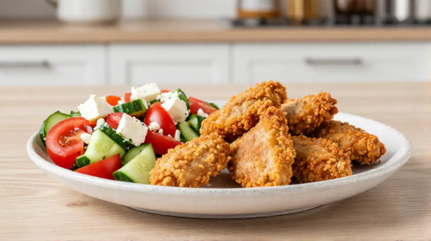Saftige Gyrosstücke aus dem Airfryer, perfekt gewürzt und goldbraun.