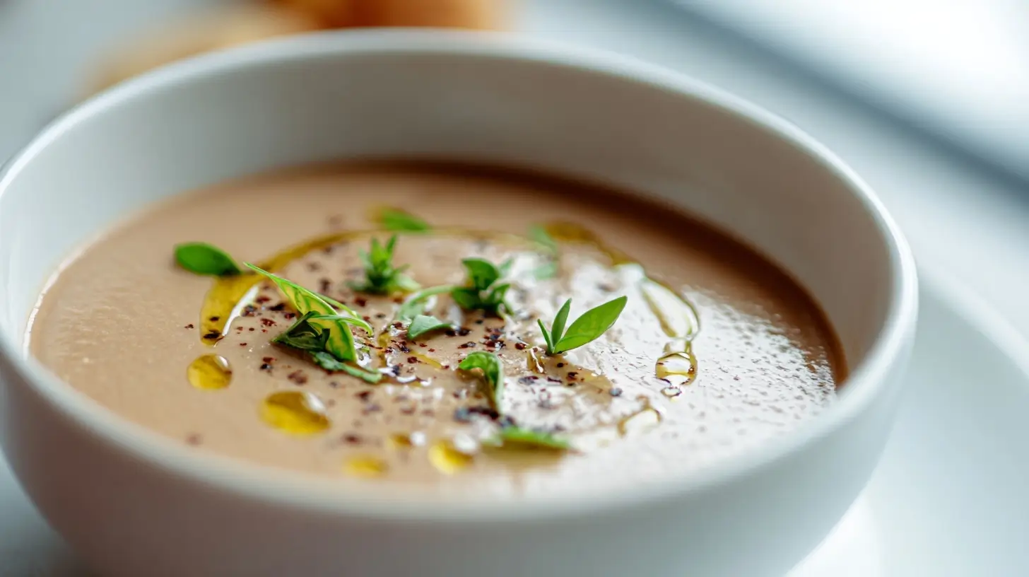 Cremige Kastanien-Suppe aus der Heißluftfritteuse, perfekt für kalte Tage.