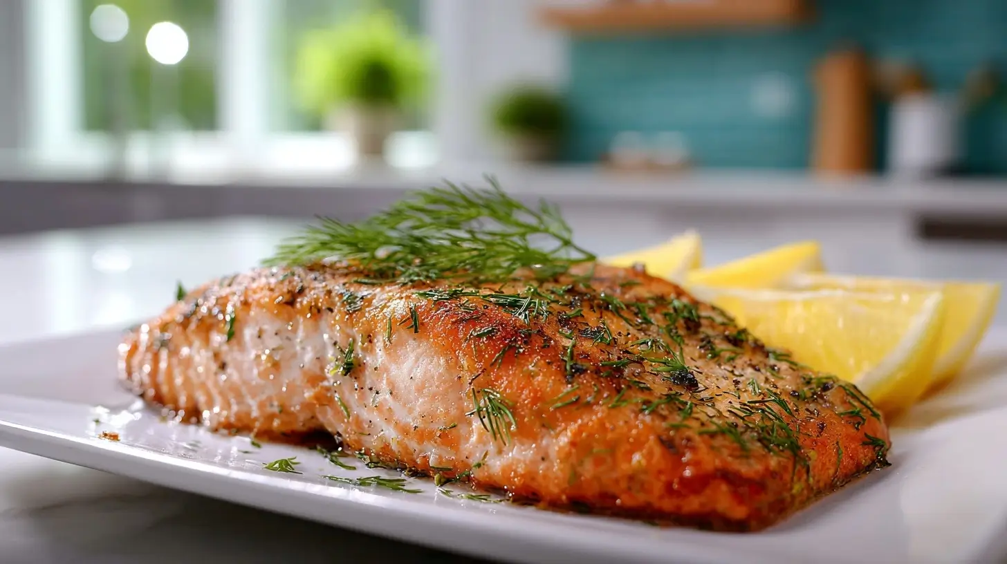 Saftiger Lachs gefroren im Airfryer für perfekte Garstufen.