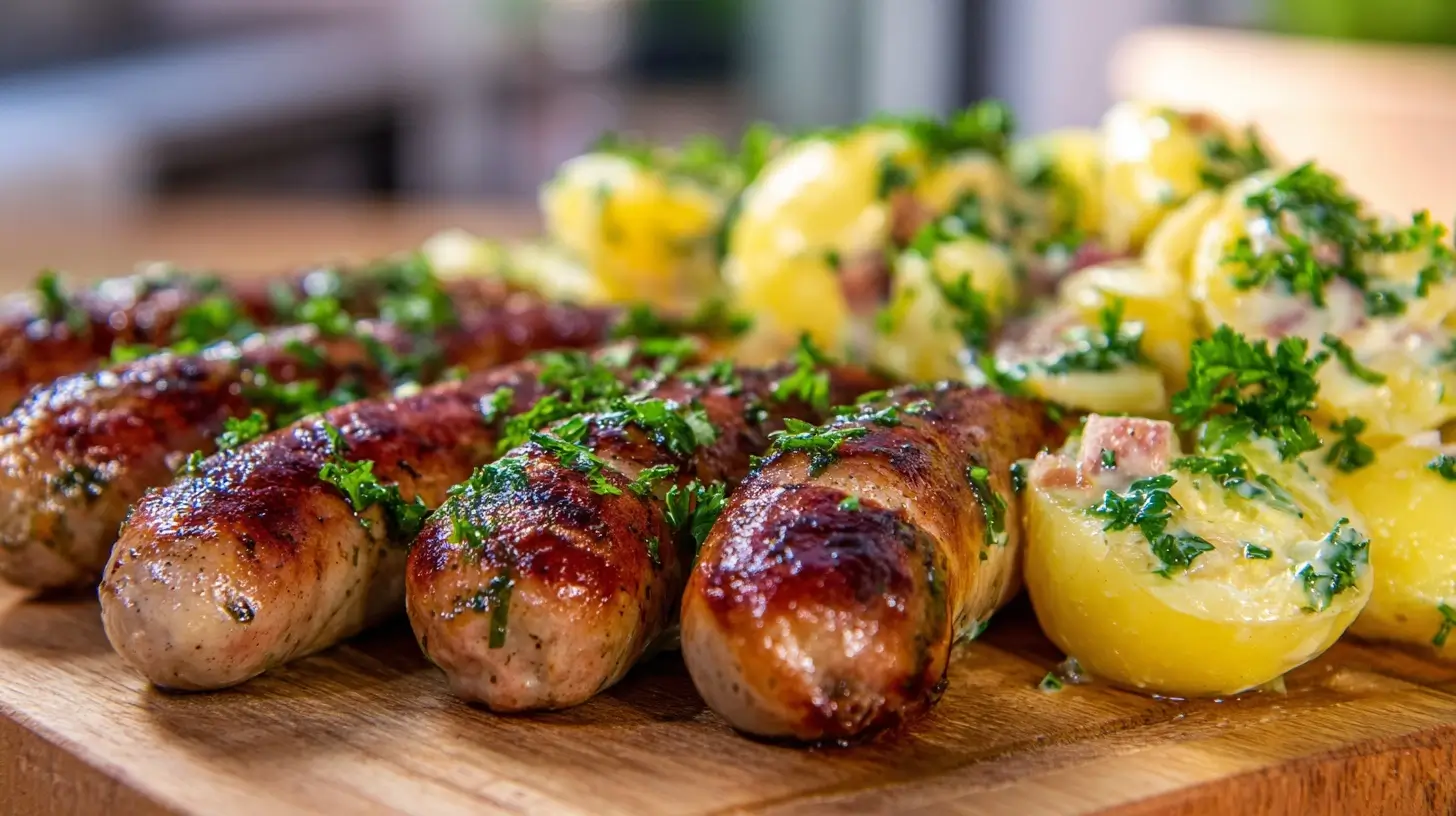 Leckere Nürnberger Würstchen, knusprig zubereitet im Airfryer für den perfekten Genuss.