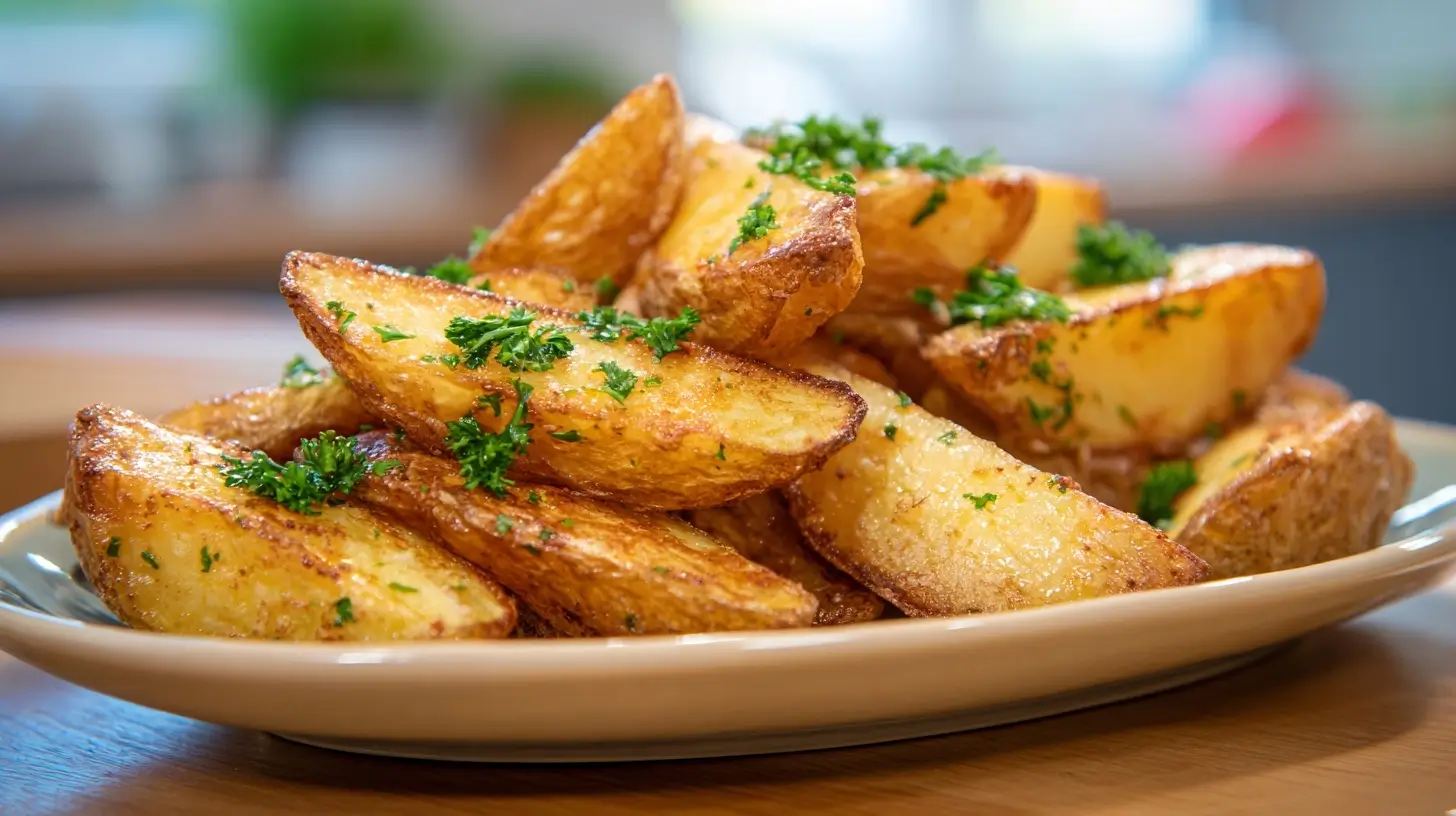 Knusprige Wedges aus dem Airfryer, perfekter Snack für jede Gelegenheit.