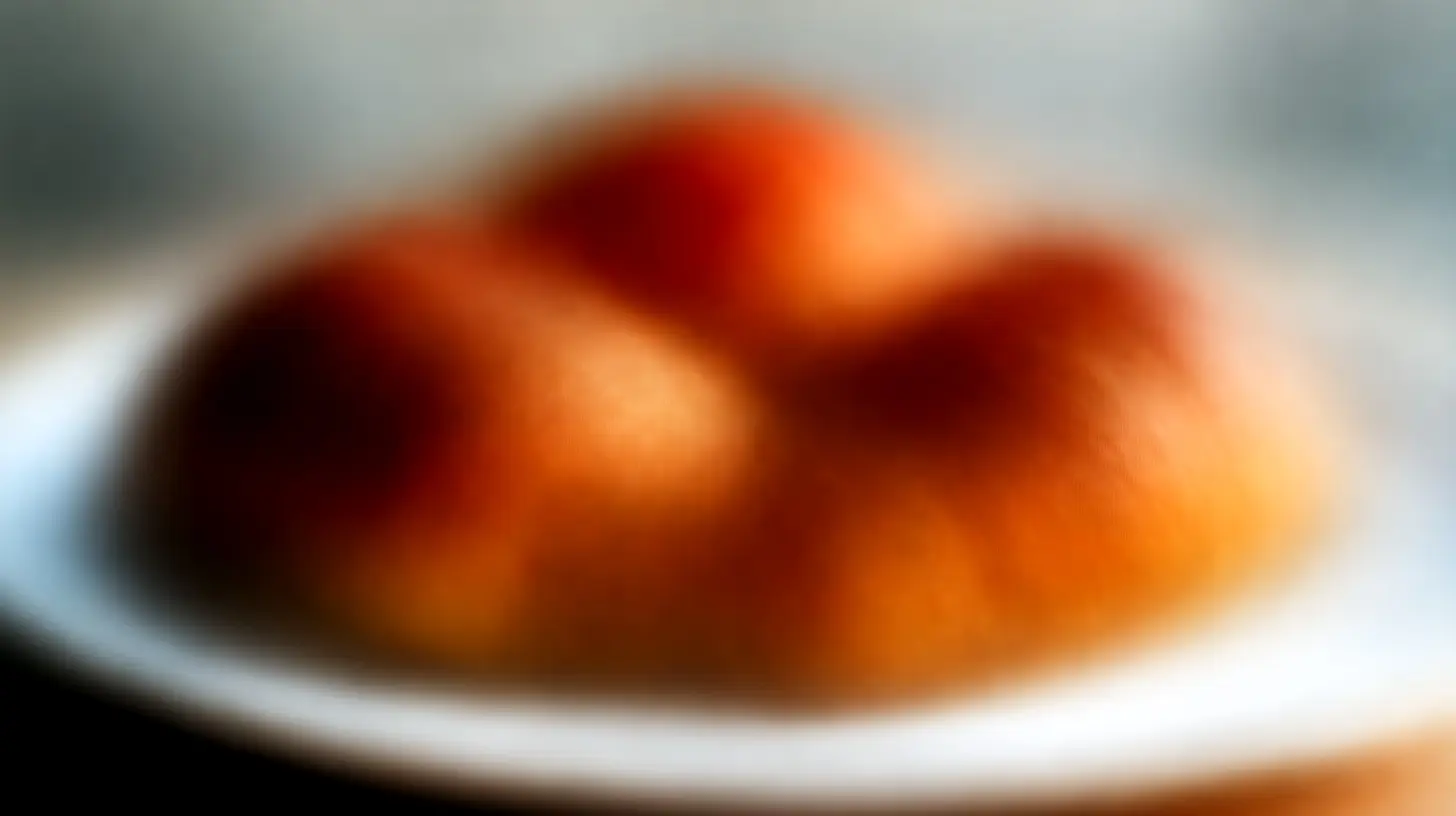 Leckere schokobrötchen aus dem Airfryer mit schmelzender Schokolade.