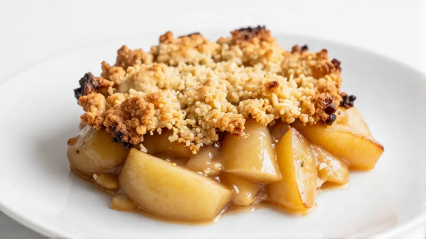 Leckeres Apfelcrumble aus dem Airfryer mit knuspriger Kruste und zartem Apfelgeschmack.