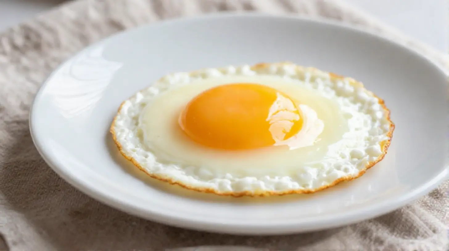 Perfekt zubereitetes frühstücksei im airfryer mit cremigem Eigelb.