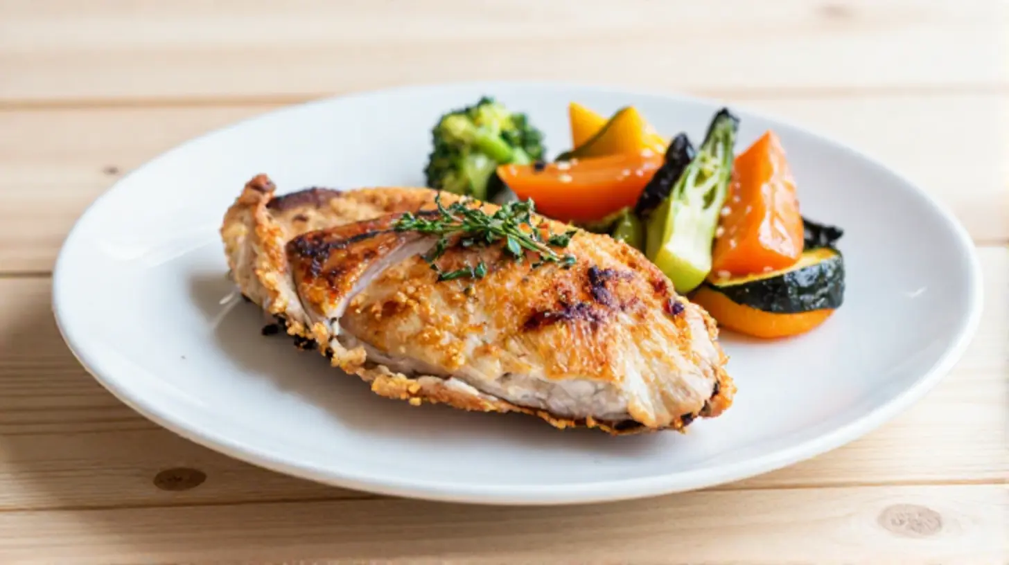 Saftige gänsebrust aus dem Airfryer, perfekt knusprig und zart.