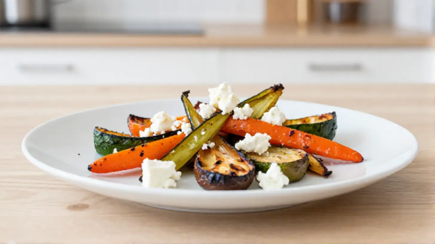 Leckeres Gemüse mit Feta im Airfryer für eine gesunde und leckere Mahlzeit.