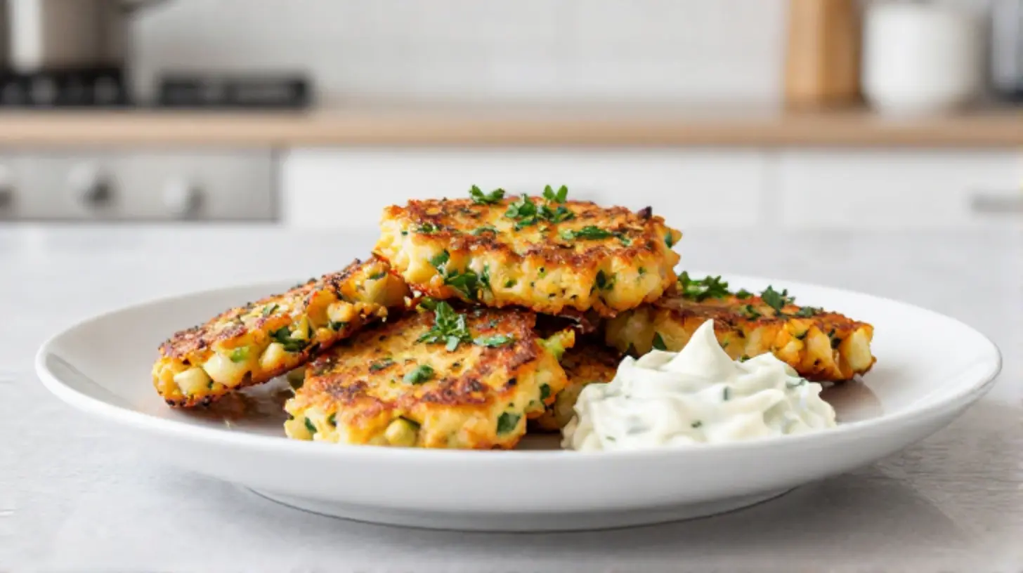 Leckere Gemüsepuffer aus dem Airfryer, perfekt knusprig und gesund.