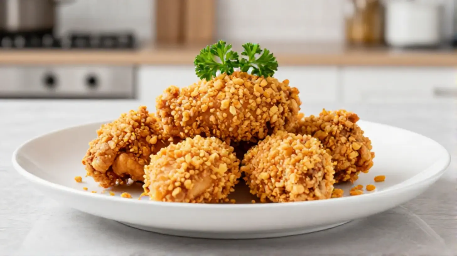 Knuspriges Hähnchen in Cornflakes aus dem Airfryer für einen perfekten Snack.