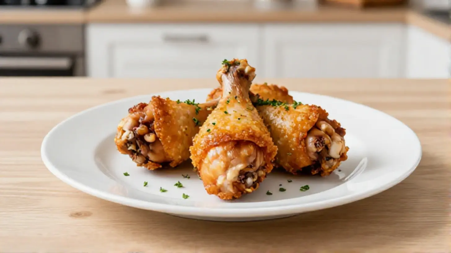 Knusprige Hähnchenkeulen, perfekt zubereitet im Airfryer Ninja für gesundes Essen.