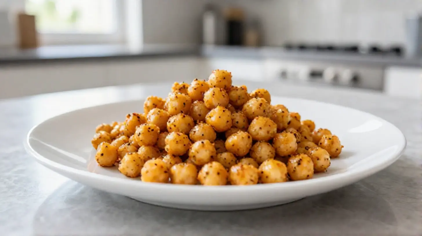Leckere Kichererbsen aus der Airfryer mit perfekter Knusprigkeit.