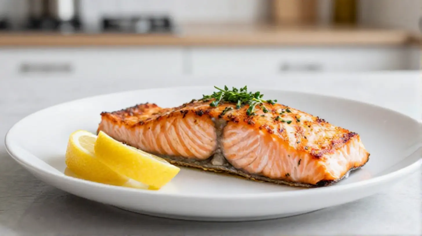 Saftiger Lachs aus dem Airfryer, perfekt gegart für jede Mahlzeit.