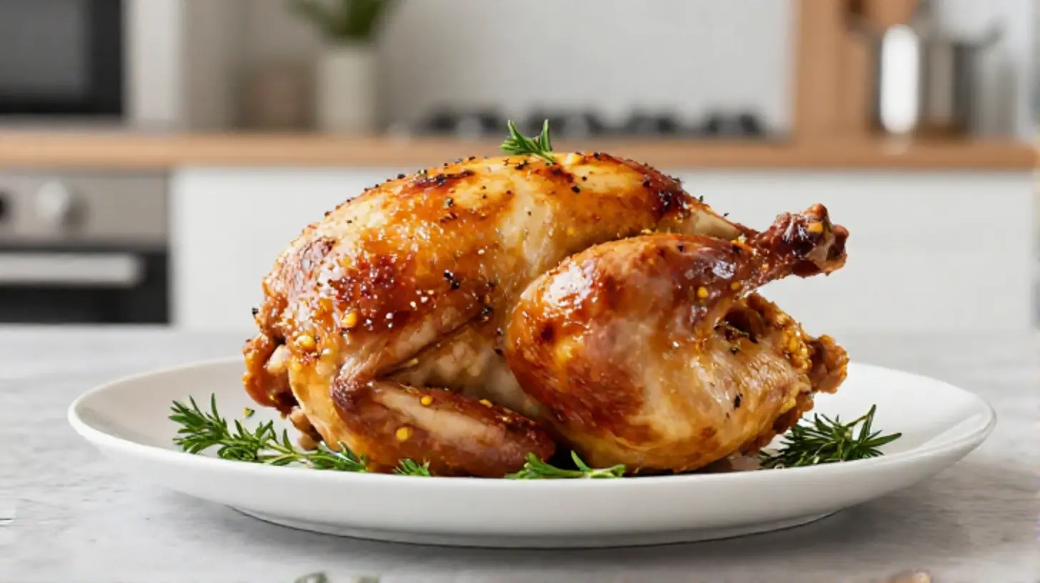 Saftige maispoularde aus der Airfryer, knusprig und voller Geschmack.