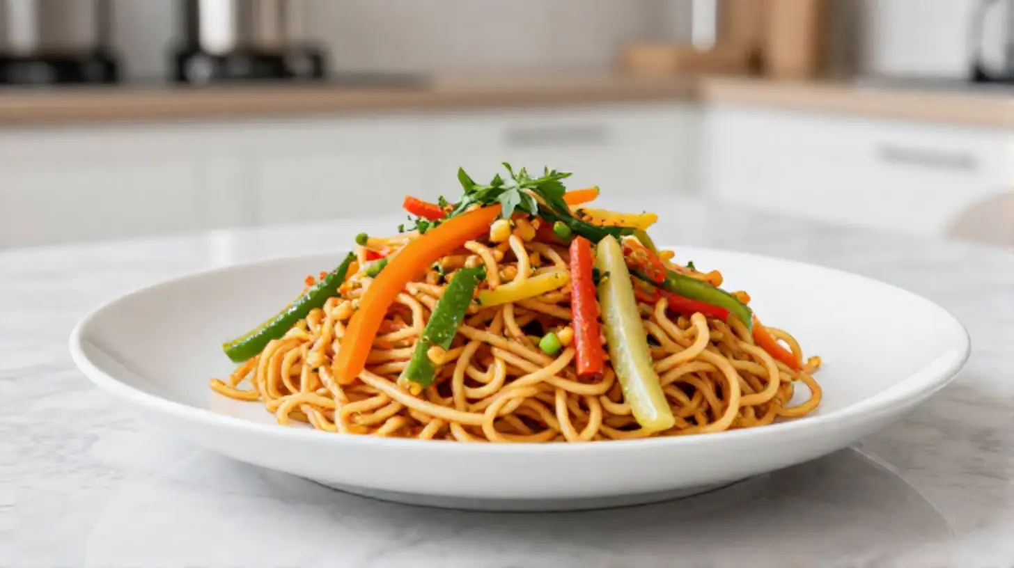 Leckere mie nudeln aus dem Airfryer, perfekt knusprig und aromatisch zubereitet.