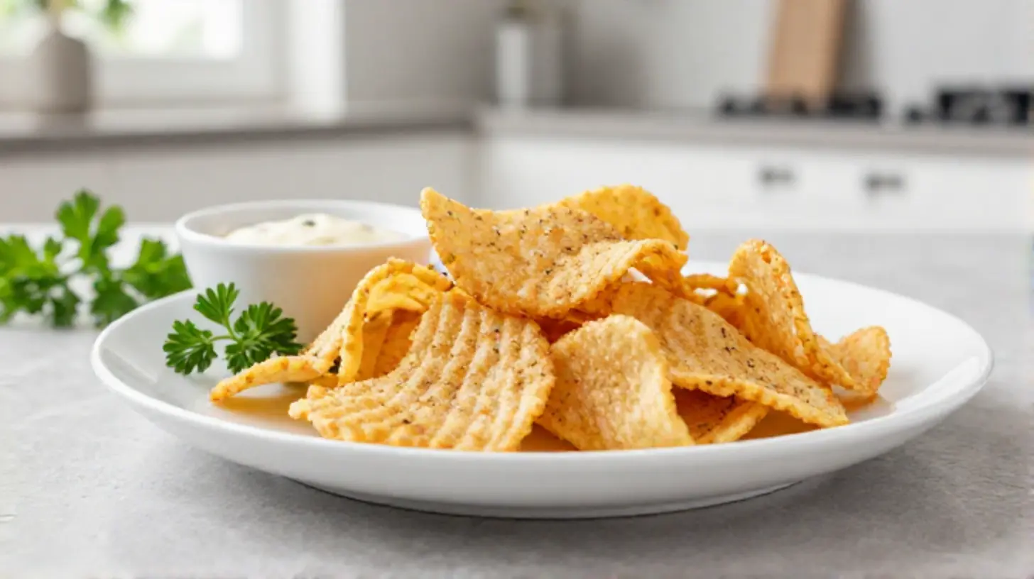 Knusprige Pasta Chips aus dem Airfryer mit würziger Kräuterstraße.