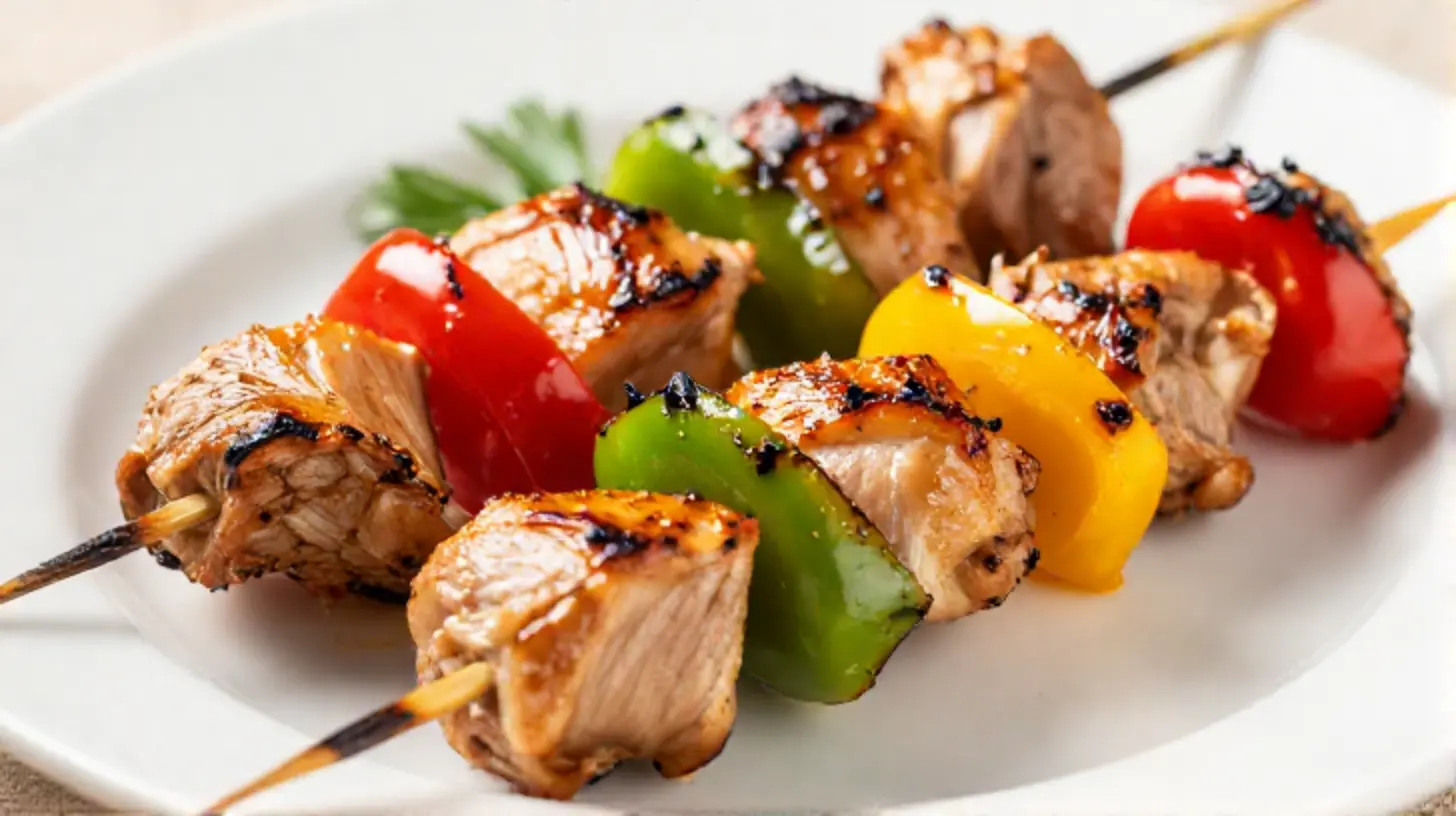 Leckere Spieße, die im Philips Airfryer knusprig gegart werden.